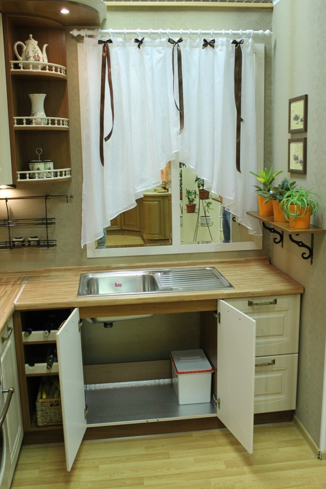 Белый кухонный гарнитур-Кухня МДФ в ПВХ «Модель 128»-фото10
