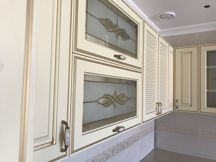 Белый кухонный гарнитур-Кухня МДФ в эмали «Модель 487»-фото9