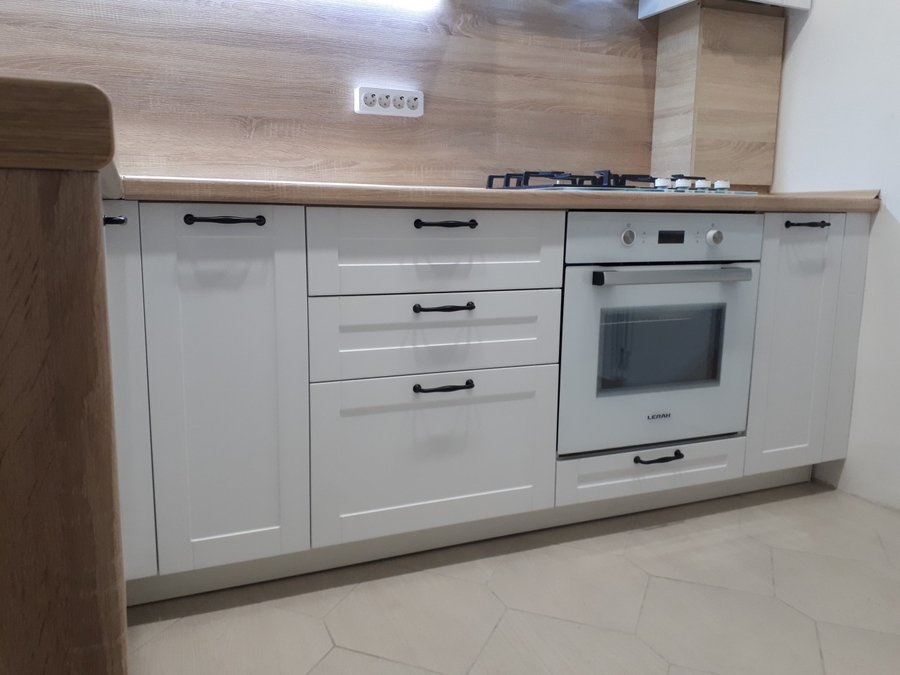 Белый кухонный гарнитур-Кухня МДФ в ПВХ «Модель 500»-фото2