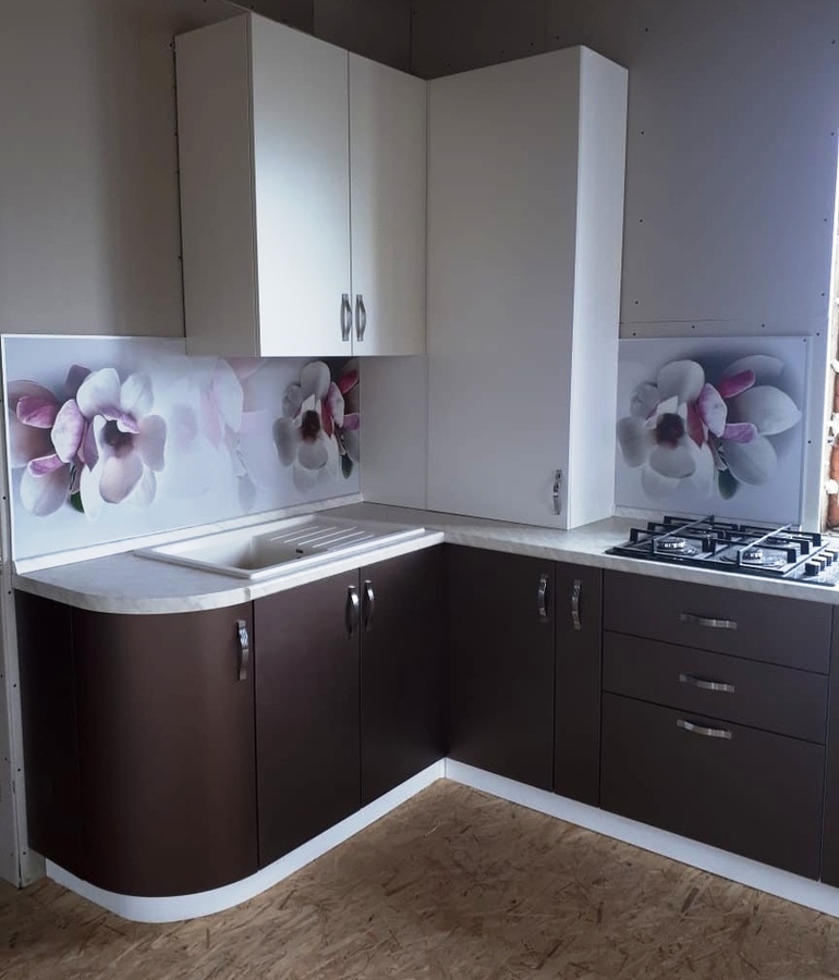 Белый кухонный гарнитур-Кухня из пластика «Модель 392»-фото3