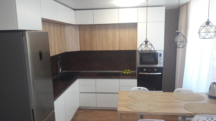 Белый кухонный гарнитур-Кухня из ЛДСП «Модель 176»-фото1
