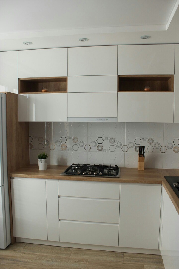 Белый кухонный гарнитур-Кухня из пластика «Модель 87»-фото1