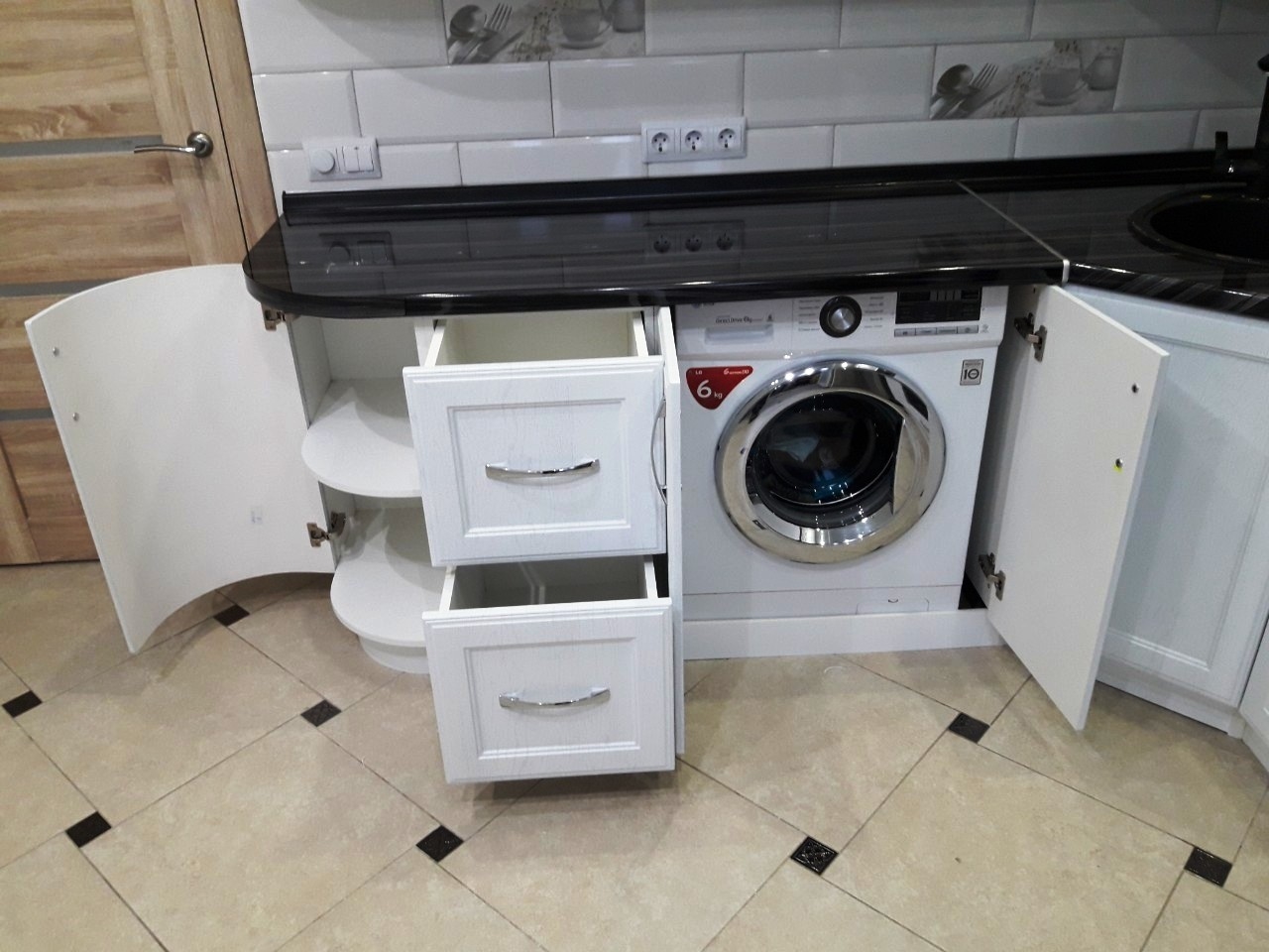 Белый кухонный гарнитур-Кухня МДФ в ПВХ «Модель 540»-фото9