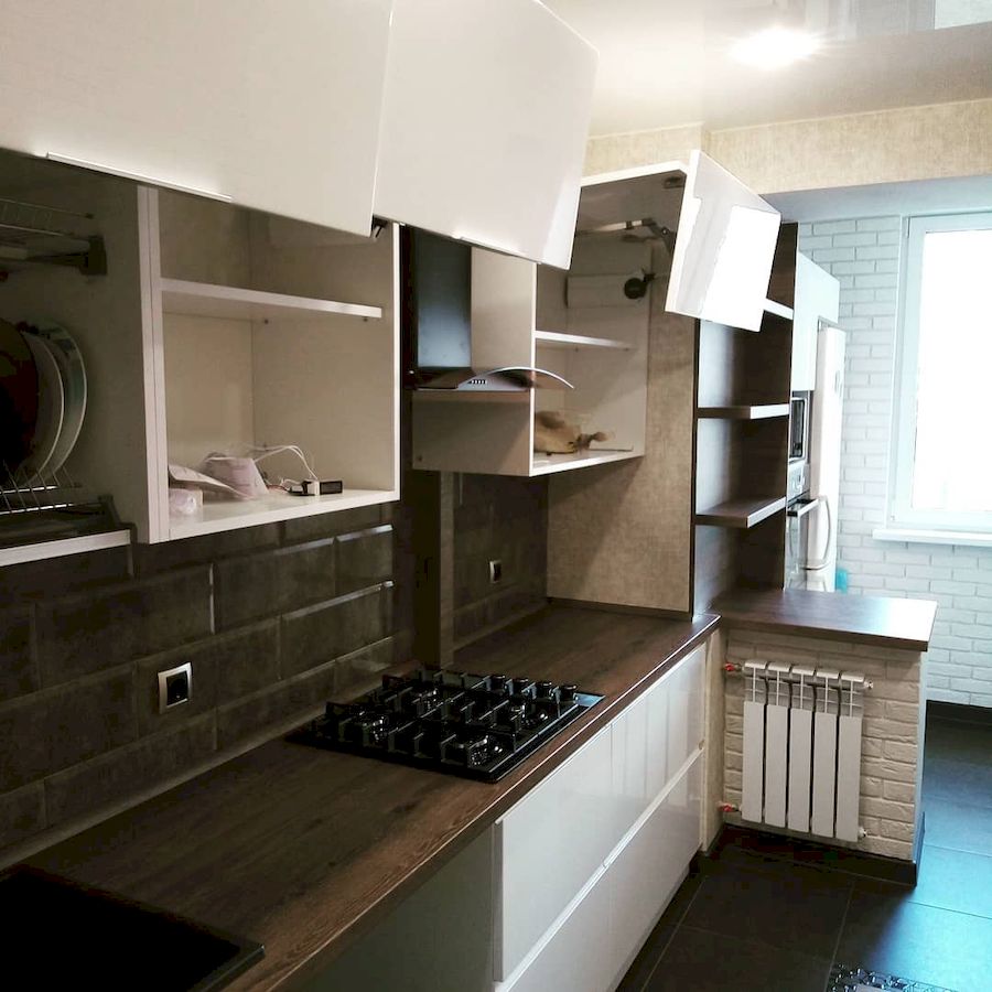 Белый кухонный гарнитур-Кухня МДФ в эмали «Модель 654»-фото5
