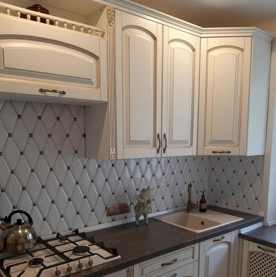 Белый кухонный гарнитур-Кухня МДФ в эмали «Модель 656»-фото2
