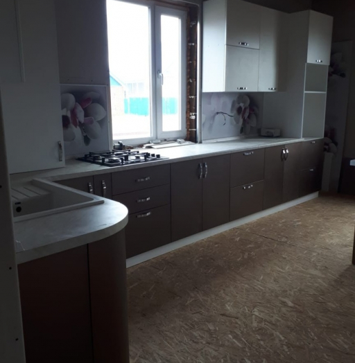 Белый кухонный гарнитур-Кухня из пластика «Модель 392»-фото4