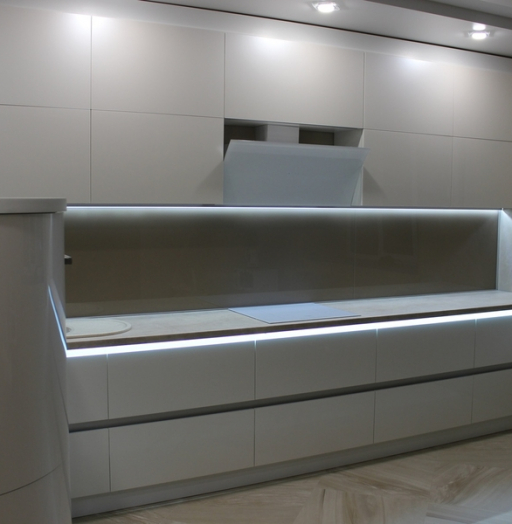 Белый кухонный гарнитур-Кухня МДФ в эмали «Модель 439»-фото5