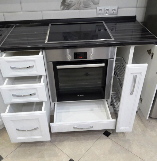 Белый кухонный гарнитур-Кухня МДФ в ПВХ «Модель 540»-фото10